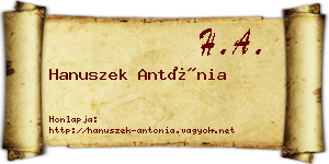 Hanuszek Antónia névjegykártya